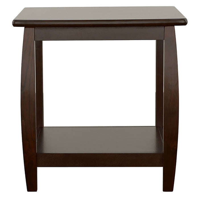 Coaster Dixon Square End Table with Bottom Shelf Espresso Default Title