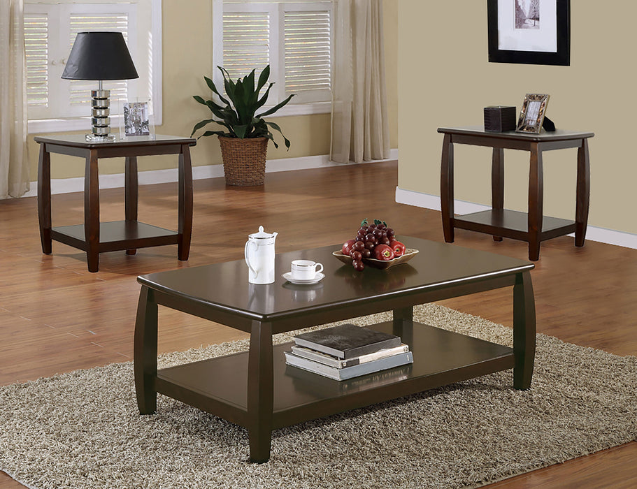 Coaster Dixon Square End Table with Bottom Shelf Espresso Default Title