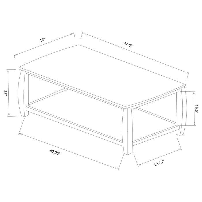 Coaster Dixon Rectangular Sofa Table with Lower Shelf Espresso Default Title