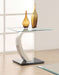 Coaster Pruitt Glass Top End Table Clear and Satin Default Title