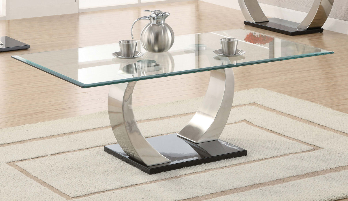 Coaster Pruitt Glass Top Coffee Table Clear and Satin Default Title