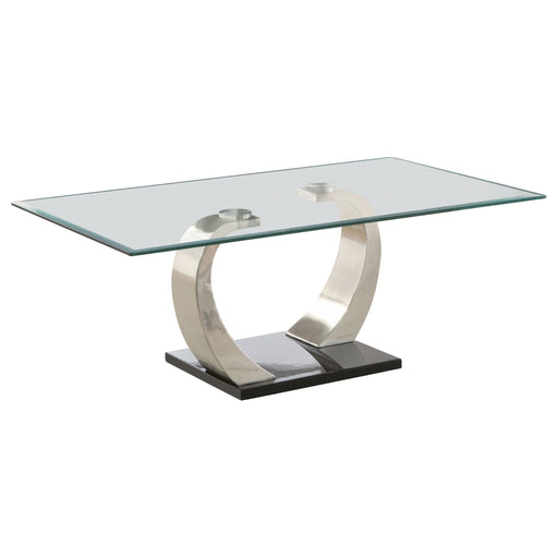 Coaster Pruitt Glass Top Coffee Table Clear and Satin Default Title