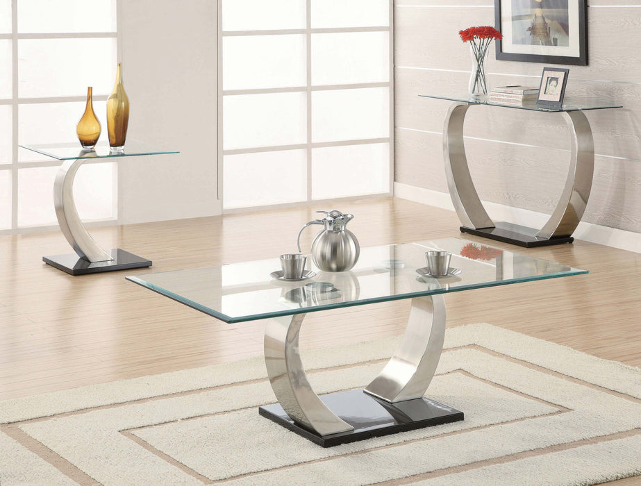 Coaster Pruitt Glass Top Coffee Table Clear and Satin Default Title