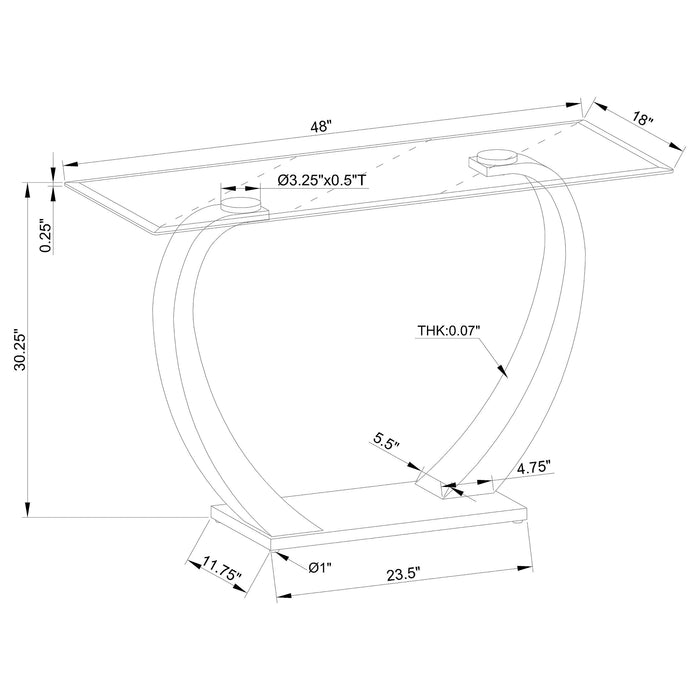 Coaster Pruitt Rectangular Sofa Table Satin Default Title