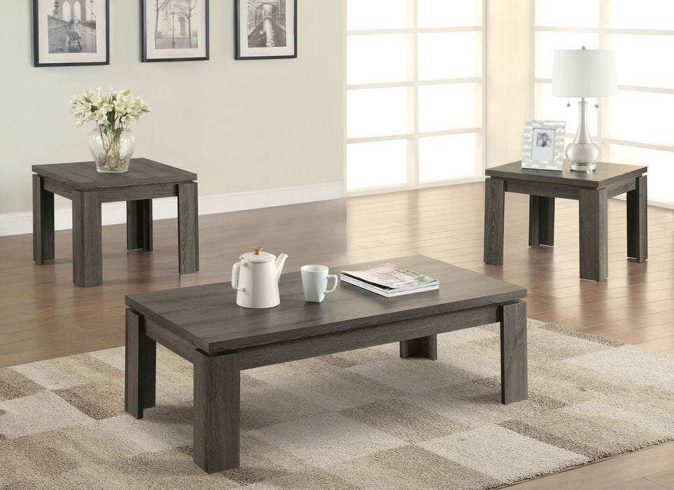 Cain 3-piece Occasional Table Set Weathered Grey