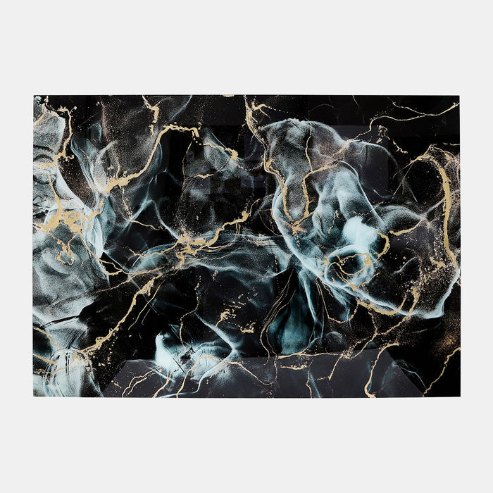 Abstract Metallic Tempered Glass Art