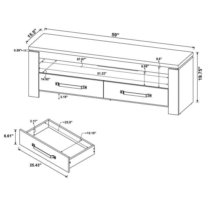 Coaster Elkton 2-drawer Engineered Wood 59" TV Stand Mango Default Title