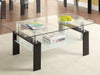 Coaster Dyer Tempered Glass Coffee Table with Shelf Black Default Title