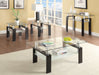 Coaster Dyer Tempered Glass Coffee Table with Shelf Black Default Title