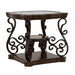 Coaster Laney End Table Deep Merlot and Clear Default Title