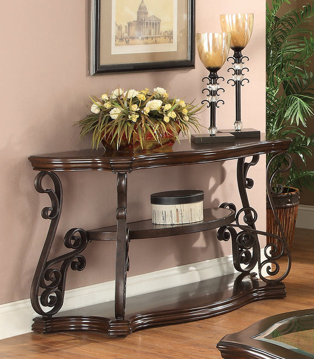 Coaster Laney Sofa Table Deep Merlot and Clear Default Title