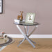 Coaster Brooke Glass Top End Table Chrome and Black Default Title