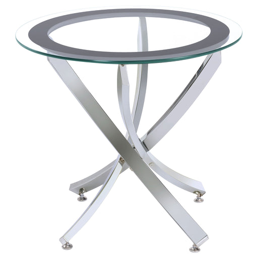 Coaster Brooke Glass Top End Table Chrome and Black Default Title