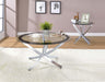 Coaster Brooke Glass Top End Table Chrome and Black Default Title