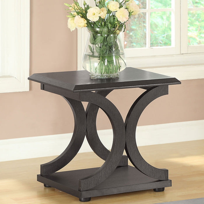 Coaster Shelly C-shaped Base End Table Cappuccino Default Title