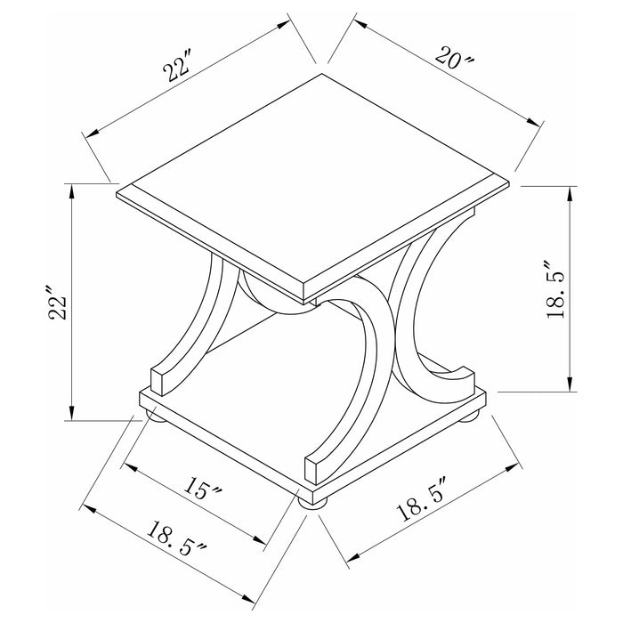 Coaster Shelly C-shaped Base End Table Cappuccino Default Title