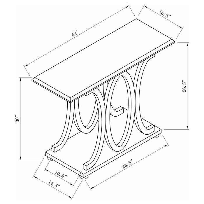 Coaster Shelly C-shaped Base Sofa Table Cappuccino Default Title