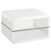 Coaster Elana Square 2-shelf End Table Glossy White