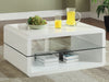 Coaster Elana Rectangle 2-shelf Coffee Table Glossy White Default Title