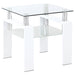 Coaster Dyer Square Glass Top End Table With Shelf White Default Title