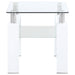 Coaster Dyer Square Glass Top End Table With Shelf White Default Title