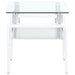 Coaster Dyer Square Glass Top End Table With Shelf White Default Title