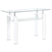 Coaster Dyer Rectangular Glass Top Sofa Table With Shelf White Default Title