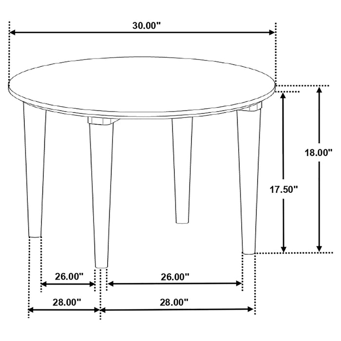 Coaster Aldis Round Marble Top Coffee Table White and Natural Default Title