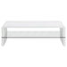 Coaster Airell Rectangular Coffee Table with Glass Shelf White High Gloss Default Title