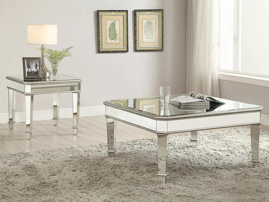 Eisley Square Beveled Top End Table Silver