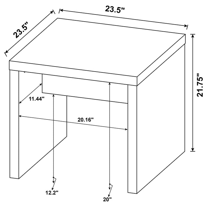 Coaster Lynette Square Engineered Wood End Table Mango Default Title