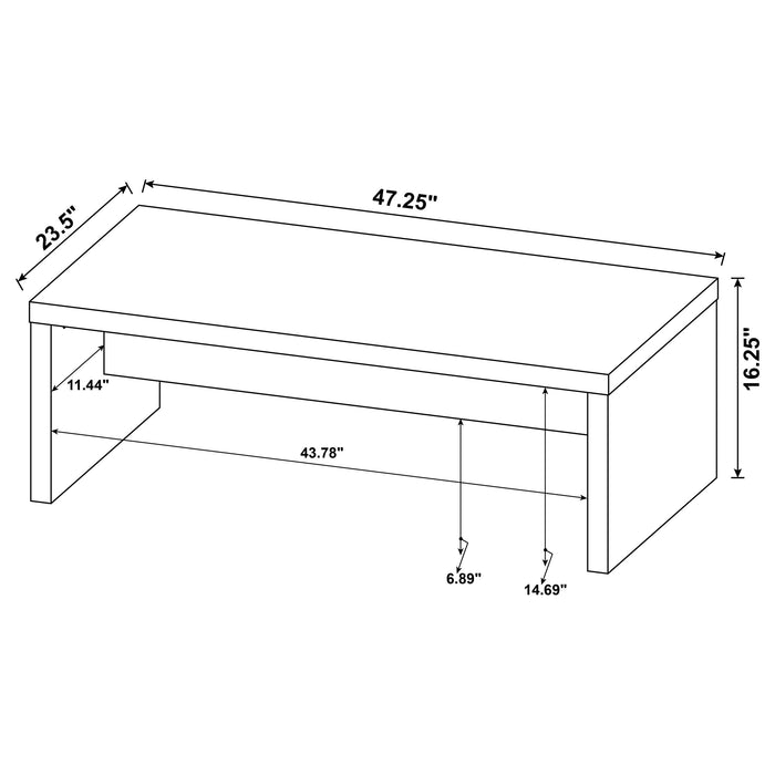 Coaster Lynette Rectangular Engineered Wood Coffee Table Mango Default Title