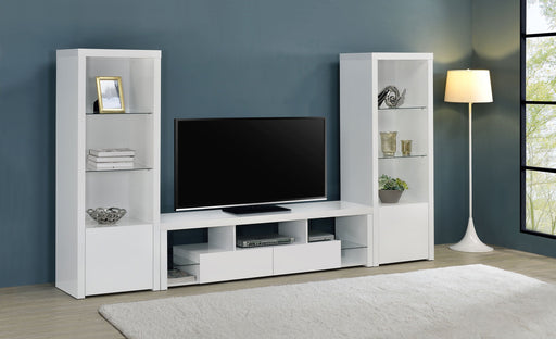 Coaster Jude 3-piece Entertainment Center With 71" TV Stand White High Gloss Default Title