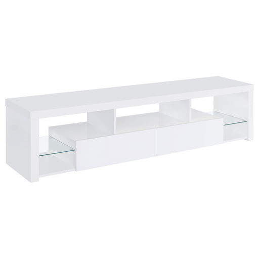 Coaster Jude 2-drawer 71" TV Stand With Shelving White High Gloss Default Title