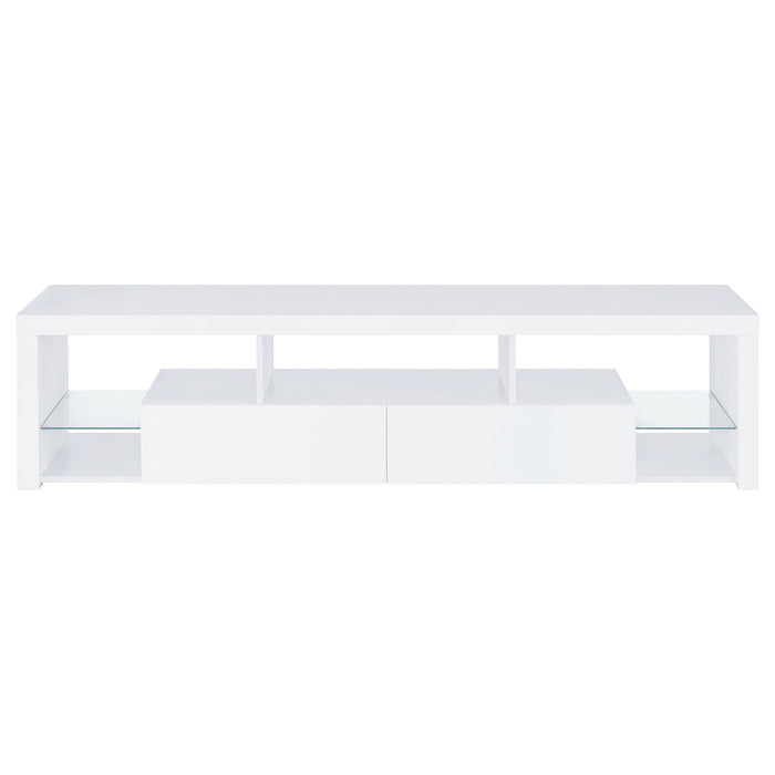 Coaster Jude 2-drawer 71" TV Stand With Shelving White High Gloss Default Title