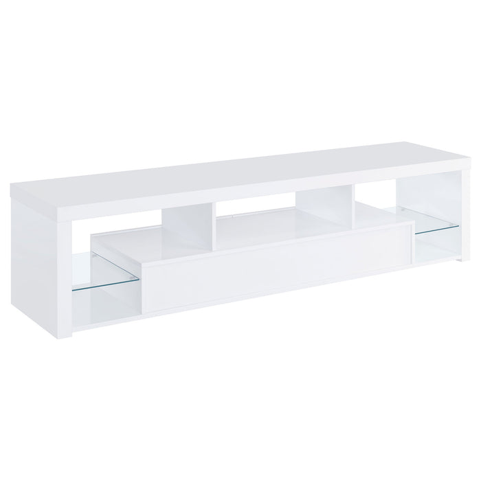 Coaster Jude 2-drawer 71" TV Stand With Shelving White High Gloss Default Title