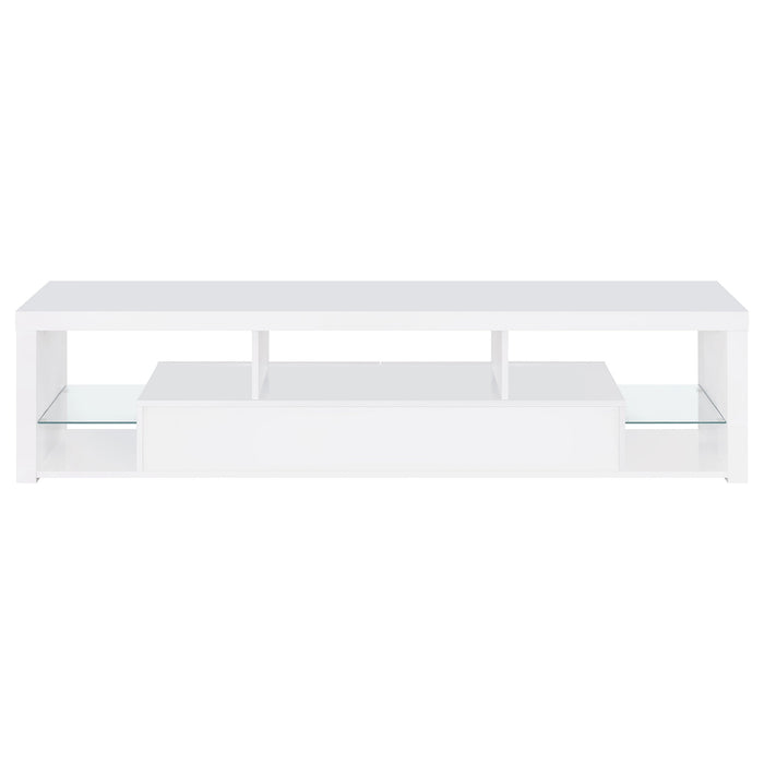 Coaster Jude 2-drawer 71" TV Stand With Shelving White High Gloss Default Title