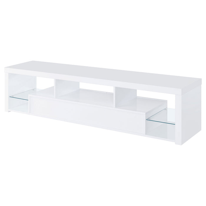 Coaster Jude 2-drawer 71" TV Stand With Shelving White High Gloss Default Title