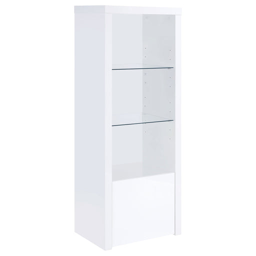 Coaster Jude 3-shelf Media Tower With Storage Cabinet White High Gloss Default Title