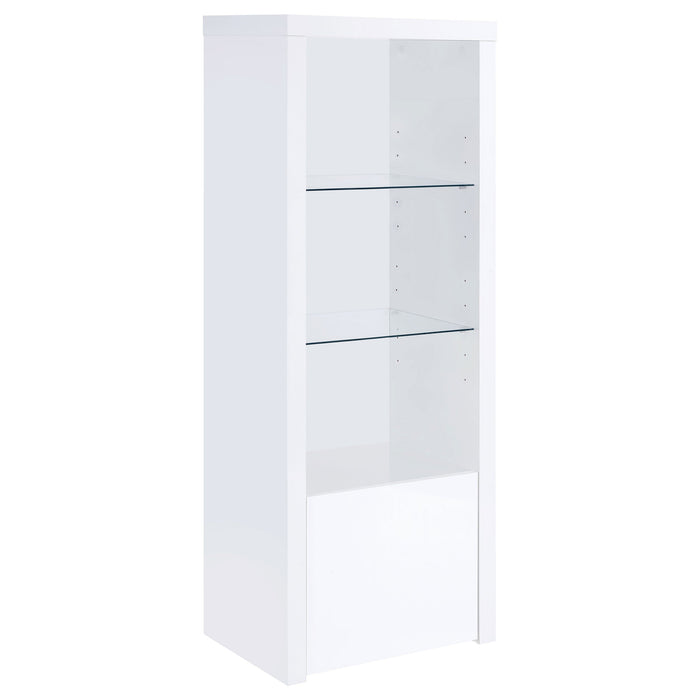 Coaster Jude 3-shelf Media Tower With Storage Cabinet White High Gloss Default Title