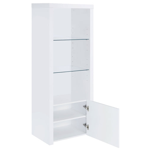 Coaster Jude 3-shelf Media Tower With Storage Cabinet White High Gloss Default Title
