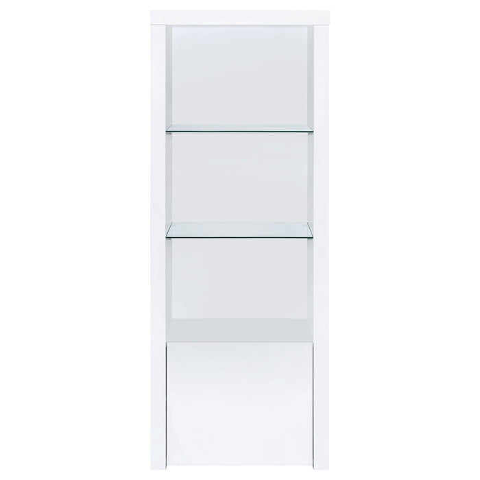 Coaster Jude 3-shelf Media Tower With Storage Cabinet White High Gloss Default Title