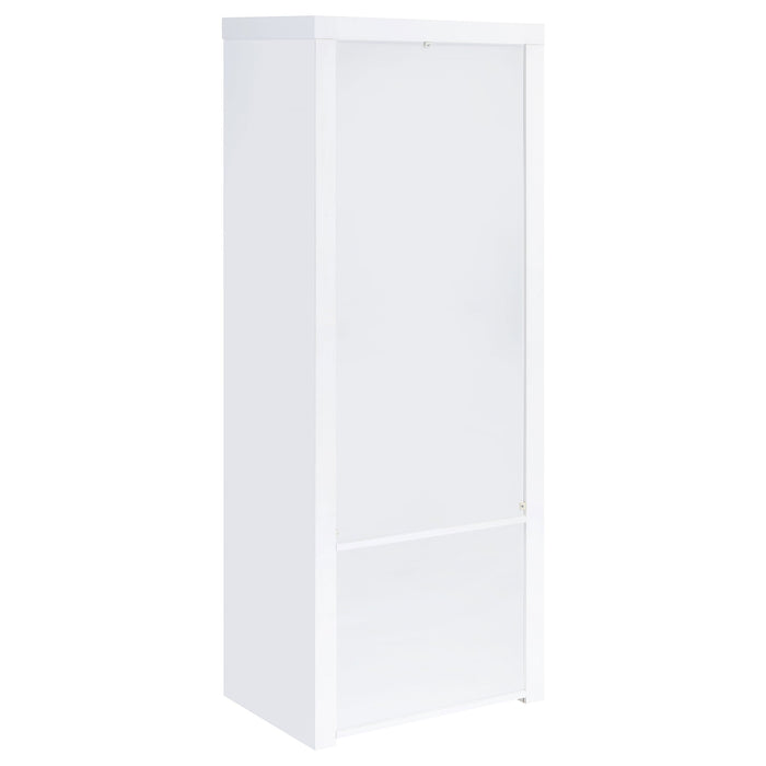 Coaster Jude 3-shelf Media Tower With Storage Cabinet White High Gloss Default Title