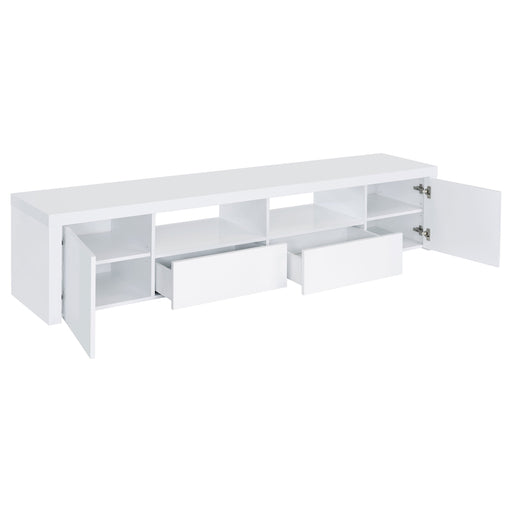 Coaster Jude 2-door 79" TV Stand With Drawers White High Gloss Default Title