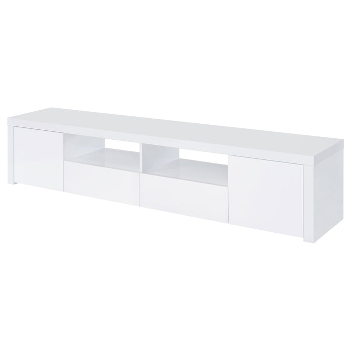 Coaster Jude 2-door 79" TV Stand With Drawers White High Gloss Default Title