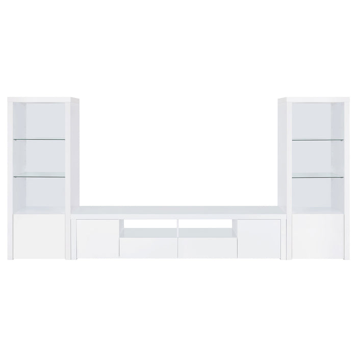 Coaster Jude 2-door 79" TV Stand With Drawers White High Gloss Default Title