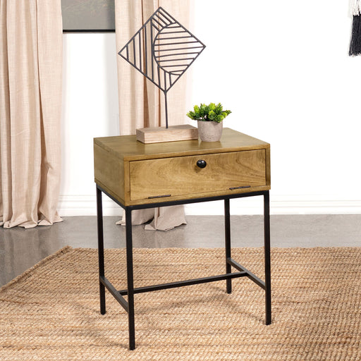 Coaster Stephie 1-drawer Rectangular End Table Honey Brown Default Title