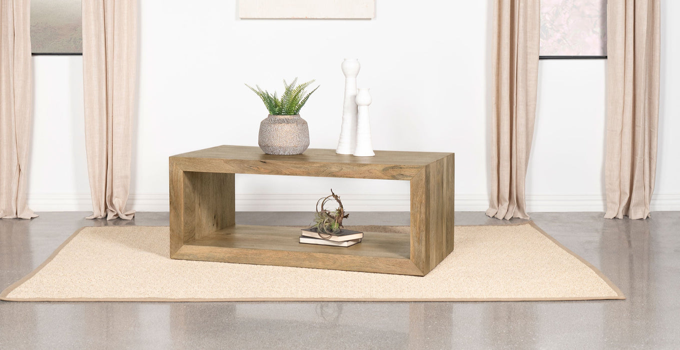 Coaster Benton Rectangular Solid Wood Coffee Table Natural Default Title