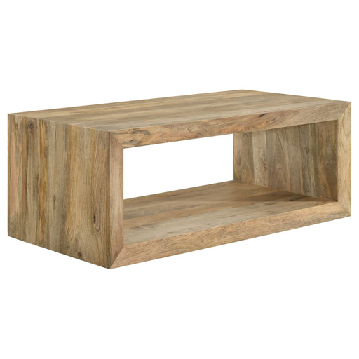 Coaster Benton Rectangular Solid Wood Coffee Table Natural Default Title