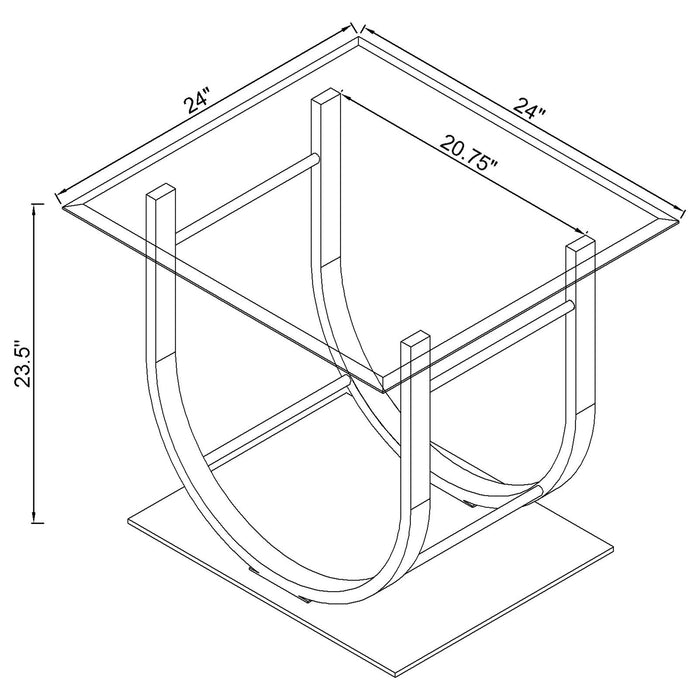 Coaster Danville U-shaped End Table Chrome Default Title